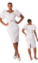 For Her Women Dress 82167C-White - Church Suits For Less