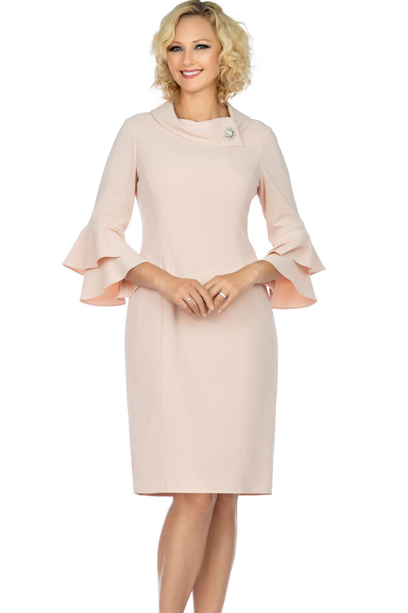 designer church dress Stellar Looks SL600311-WHT-Designer Church Dress White With Gold / 16W