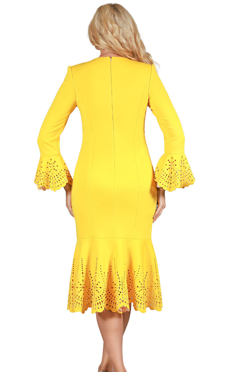 Giovanna Dress D1662C-Mustard/Gold