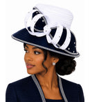 Giovanna Church Hat HR1061-White/Navy