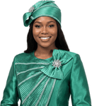 Giovanna Church Hat HR22107C-Emerald