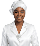 Giovanna Church Hat HR22107-White