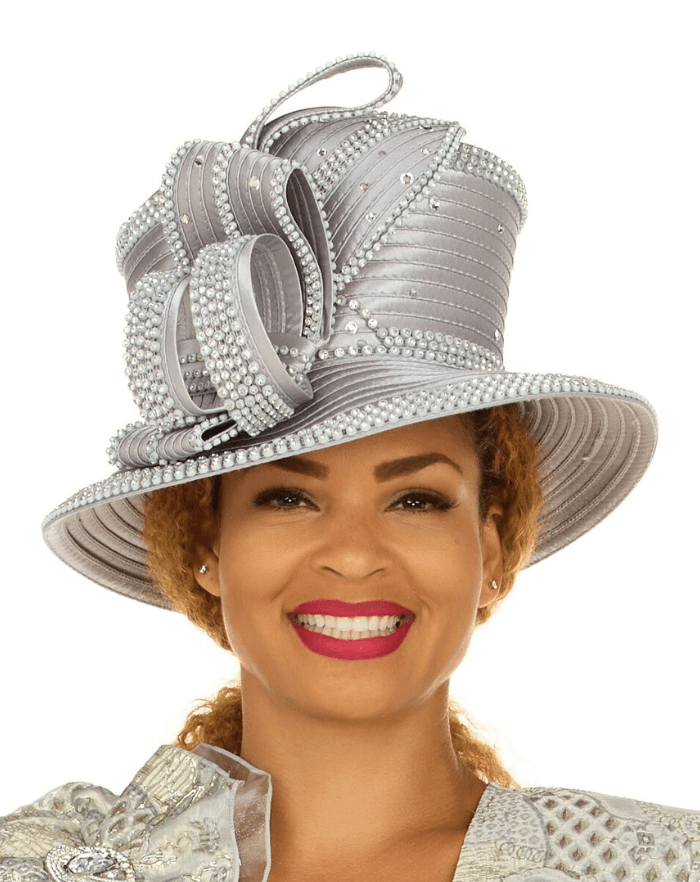 Giovanna Church Hat HR22131-Silver