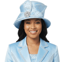 Giovanna Church Hat HR22132-Ice Blue