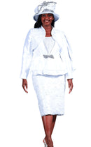 Giovanna Church Suit G1217 White + Camisole