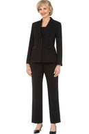 Giovanna Pant Suit S0740-Black/Purple-Stripes