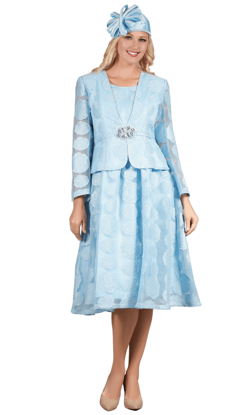 Giovanna Church Dress D1345-Ice Blue Giovanna Church Dress D1345-Ice Blue