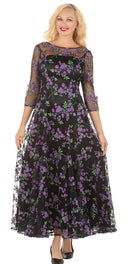 Giovanna Dress D1602-Purple/Black - Church Suits For Less