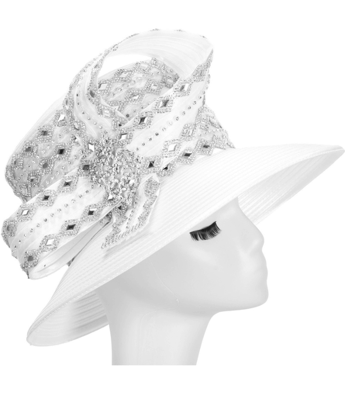 Giovanna Church Hat HR1077-White