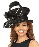 Giovanna Church Hat HR22151-Black