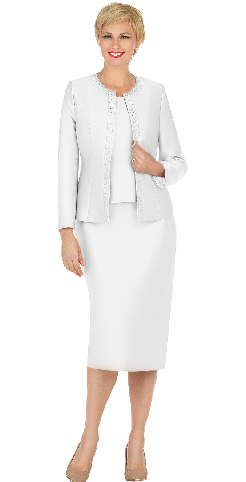 Giovanna Church Suit G1153-White - Church Suits For Less