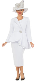Giovanna Church Suit G1183C-White - Church Suits For Less