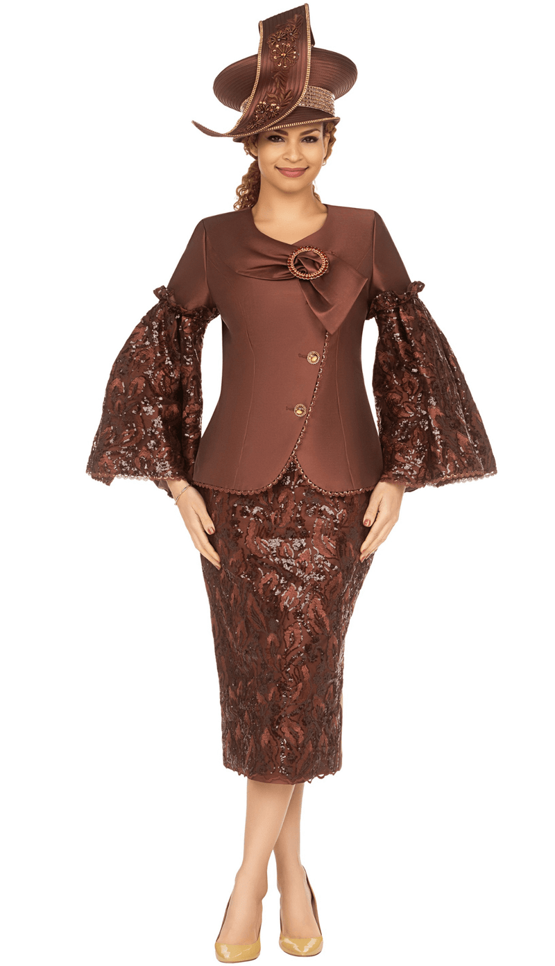 Giovanna Church Suit G1304-Chocolate Giovanna Church Suit G1304-Chocolate