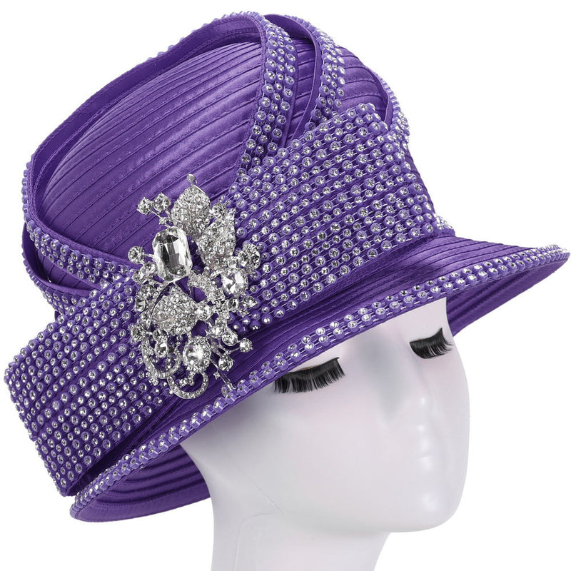 Giovanna Church Hat HR22129C-Purple - Church Suits For Less