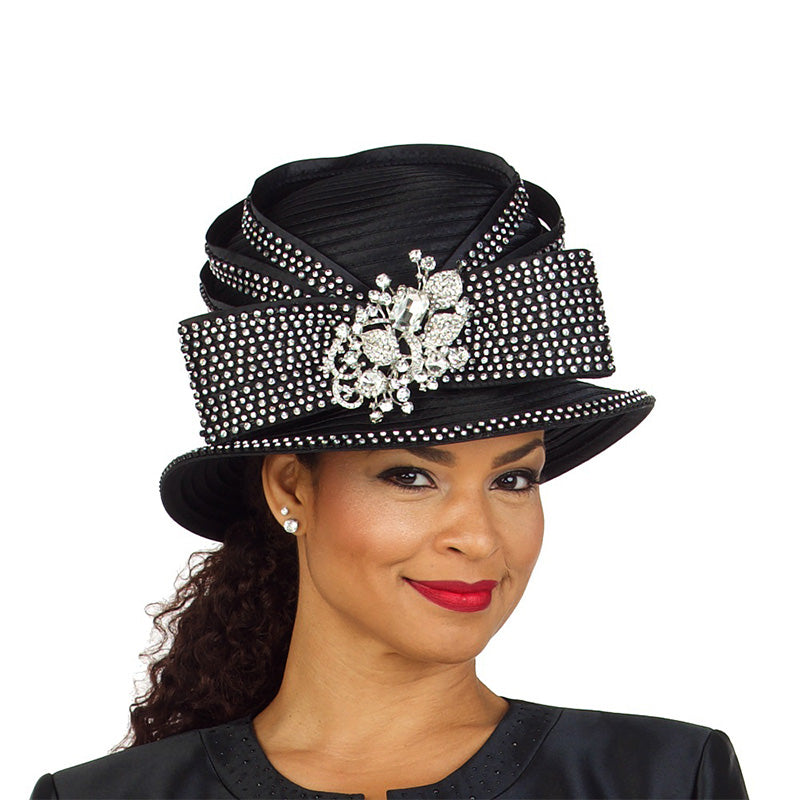 Giovanna Church Hat HR22129C-Black - Church Suits For Less