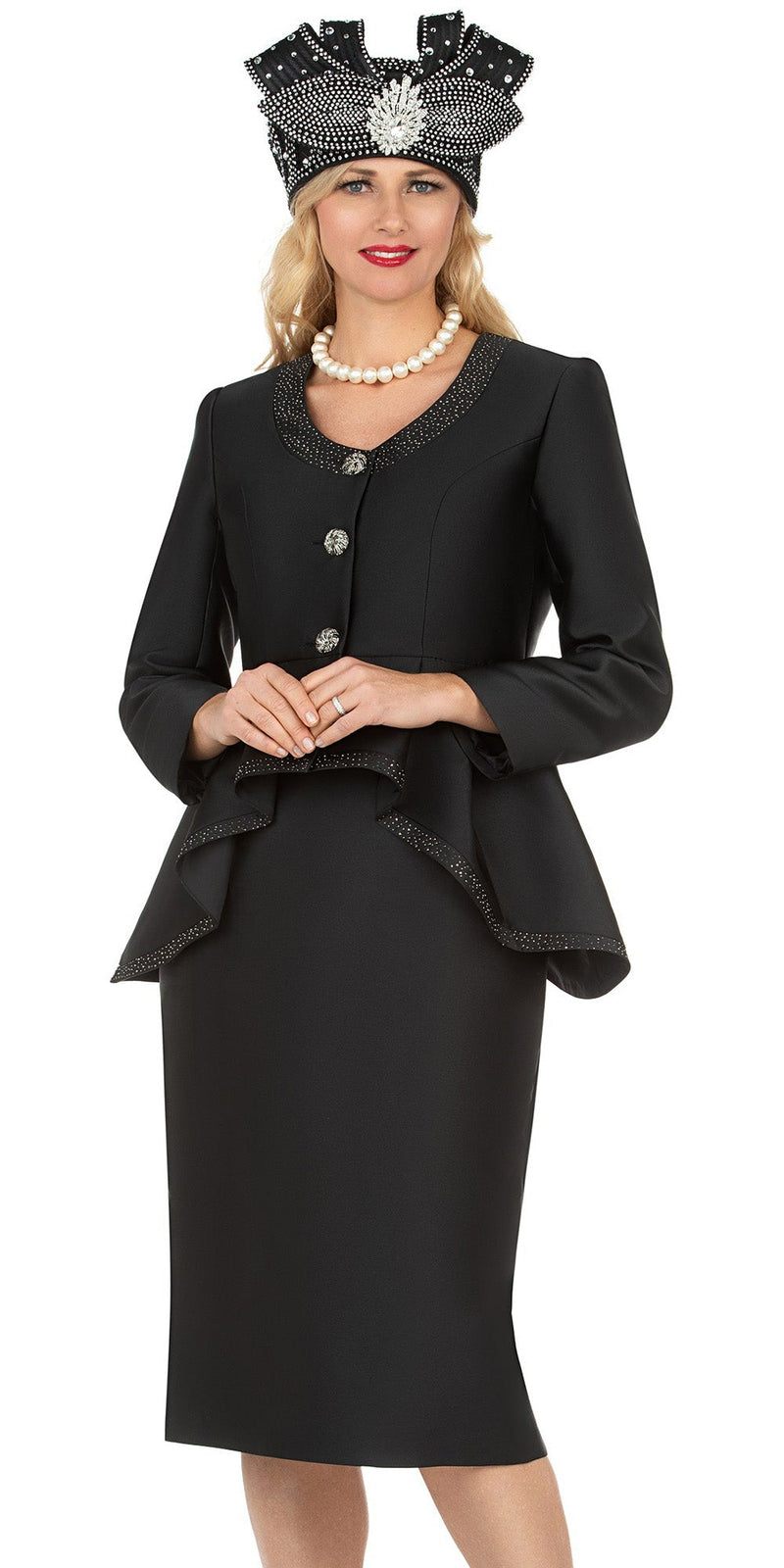 Giovanna Church Suit G1167C-Black