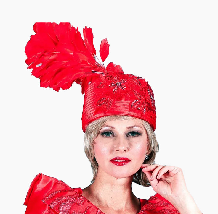 Giovanna Church Hat HG1211-Red