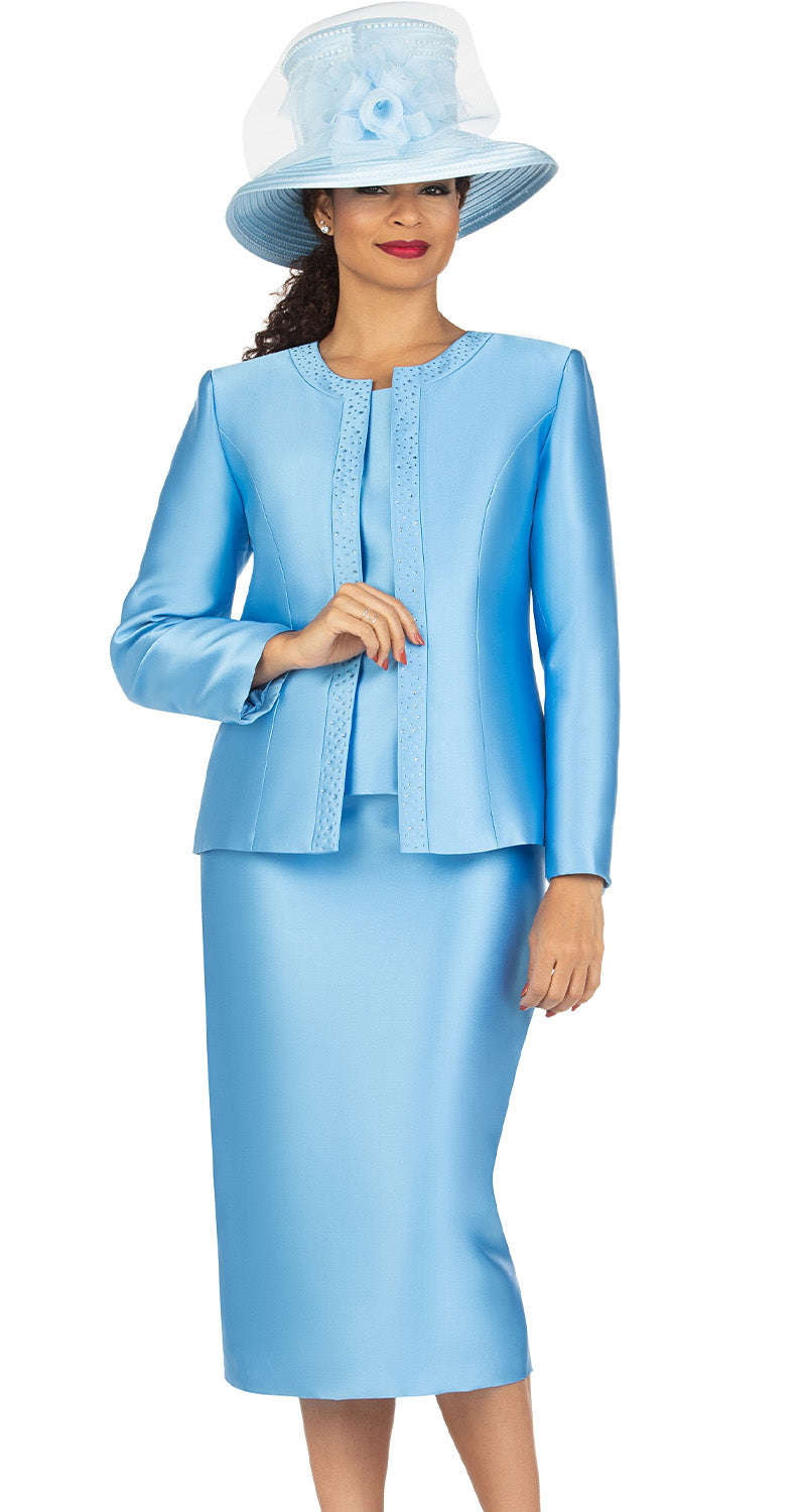 Giovanna Church Suit G1153-Sky Blue - Church Suits For Less