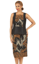 Giovanna Church Suit G1210C-Black/Gold - Church Suits For Less