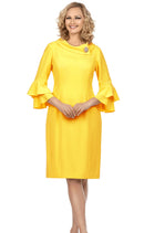 Giovanna Dress D1518C-Yellow - Church Suits For Less