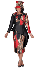 GMI Church Suit 400563-Red/Multi