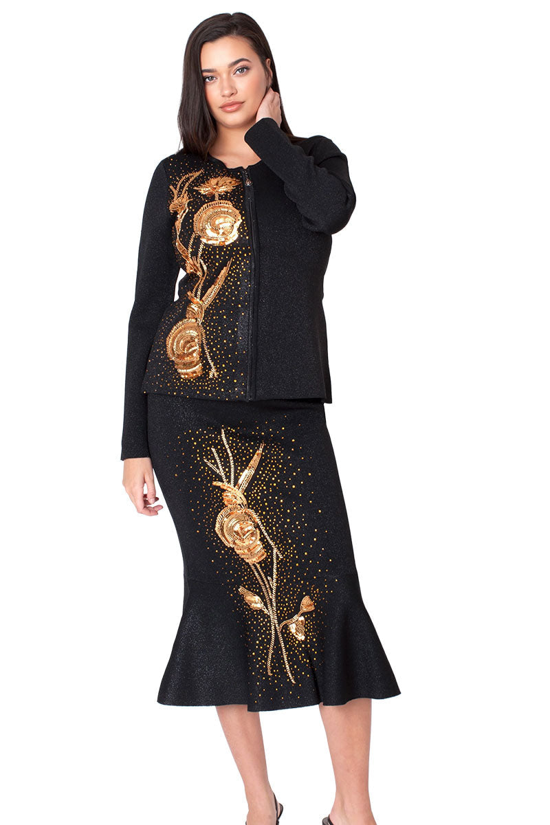knit dress with pleated skirt Black Short Sleeve Gold Button Front Crochet Knit Dress with Pleated – Mac  Duggal main image 0