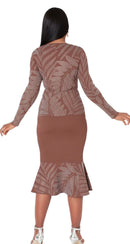 Kayla Knit Skirt Suit 5396-Brown