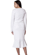 Kayla Knit Skirt Suit 5396-White Multi