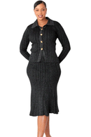 Kayla Knit Suit 51002-Black/Silver