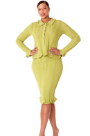 Kayla Knit Suit 5359-Celery