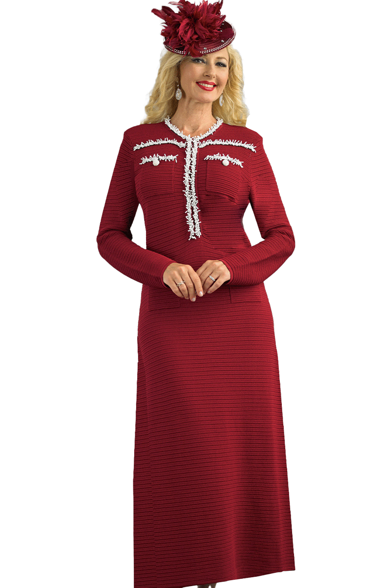 Lily And Taylor Dress 890-Wine