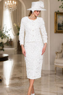 Lily And Taylor Suit 5145-White