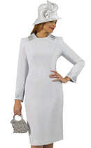 Lily And Taylor Dress 4879-White - Church Suits For Less