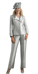 Lily And Taylor Pant Suit 2667-Silver