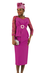 Lily And Taylor Suit 4959-Fuchsia - Church Suits For Less