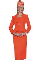 Lily And Taylor Skirt Suit 5133-Orange