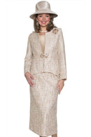 Lily And Taylor Skirt Suit 5134-Gold Multi