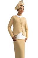 Lily And Taylor Suit 861-Gold/Ivory