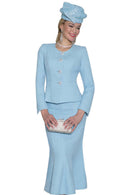 Lily And Taylor Skirt Suit 5109C-Ice Blue
