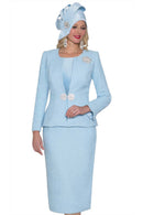 Lily And Taylor Skirt Suit 5160-Ice Blue