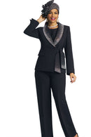 Lily And Taylor Pant Suit 4373-Black
