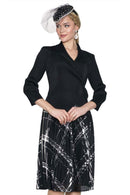 Lily And Taylor Church Dress 5092-Black/Silver