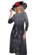 Lily And Taylor Church Dress 5171-Black/White