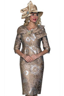Lily And Taylor Dress 5184-Gold/Multi