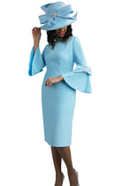 Lily And Taylor Dress 4154-Ice Blue - Church Suits For Less