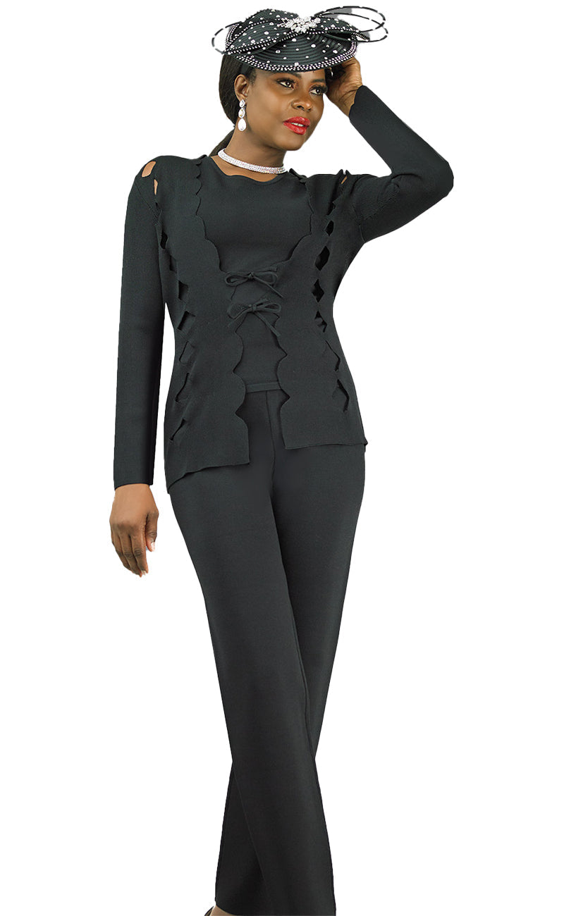 Lily And Taylor Pant Suit 818-Black