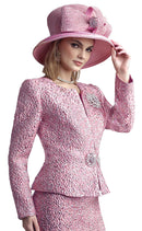 Lily And Taylor Suit 4863-Pink/Silver - Church Suits For Less