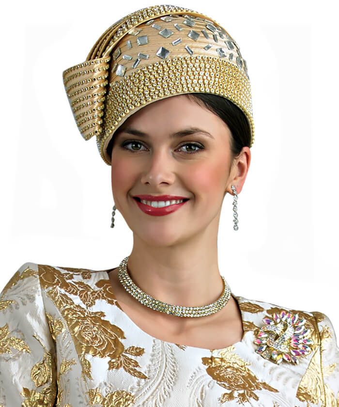 Lily and Taylor Hat H111 - Gold - Church Suits For Less