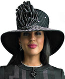Lily and Taylor Hat H214-Black - Church Suits For Less