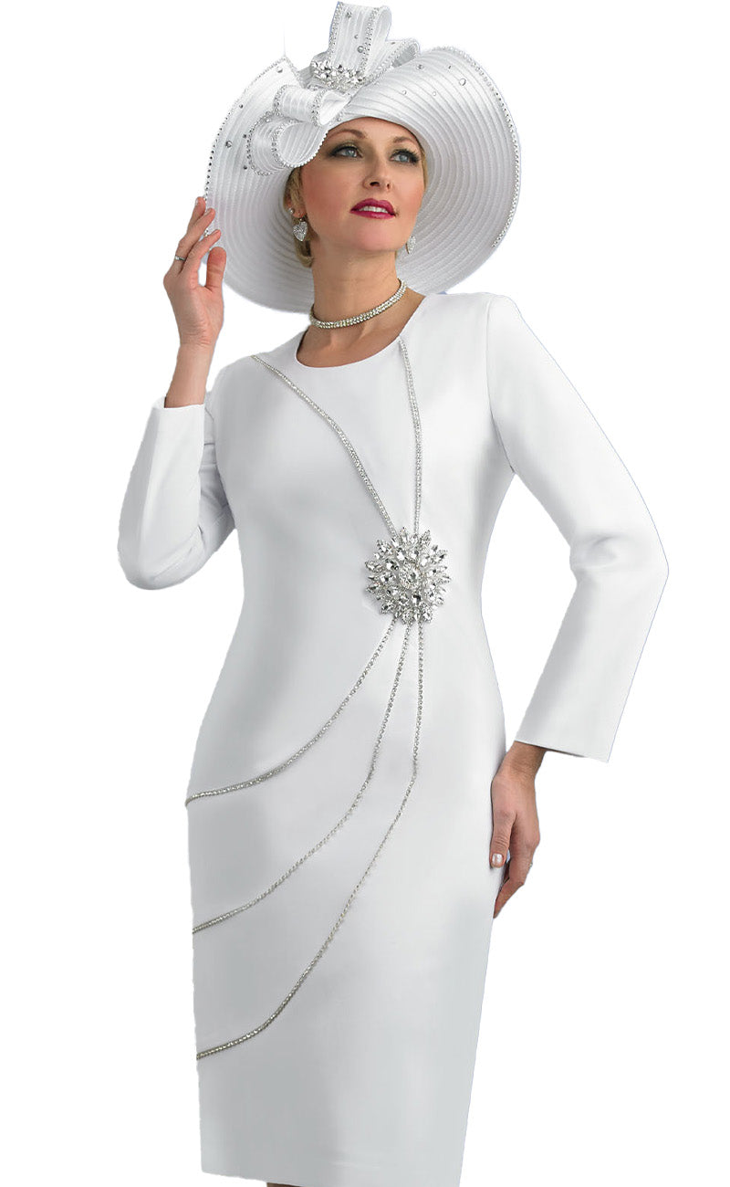 Lily And Taylor Dress 4600-White - Church Suits For Less